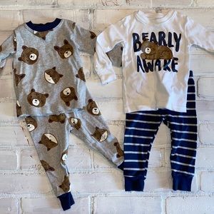 Baby 9m bear two set pjs matching twin set